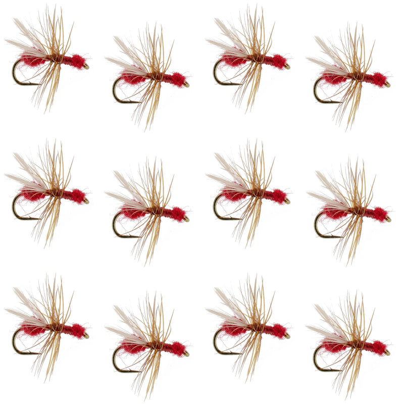 Load image into Gallery viewer, Red Fur Flying Ant Terrestrial Trout Dry Fly - 1 Dozen Flies Hook Size 14