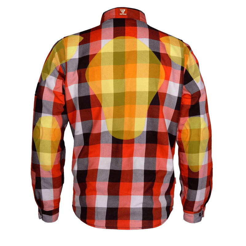Load image into Gallery viewer, Protective Flannel Shirt - Red Black White Checkered with Pads