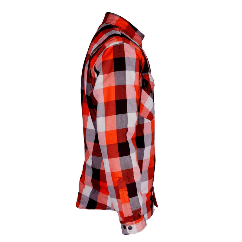 Load image into Gallery viewer, Protective Flannel Shirt - Red Black White Checkered with Pads