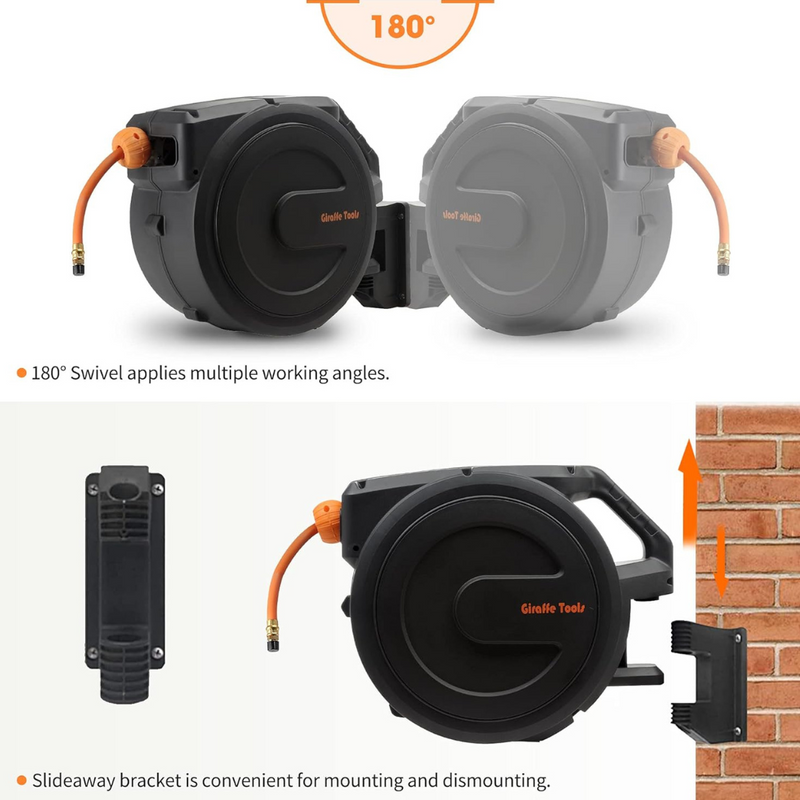Load image into Gallery viewer, Retractable Air Hose Reel-PP Housing-3/8in-50ft