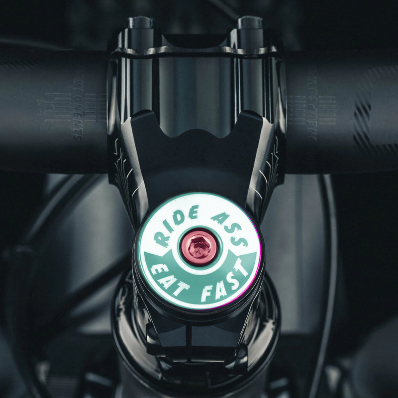 Load image into Gallery viewer, Ride Ass Eat Fast Bicycle Headset Cap