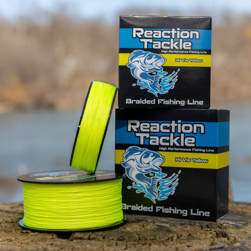 Load image into Gallery viewer, Reaction Tackle Braided Fishing Line - Hi-Vis Yellow
