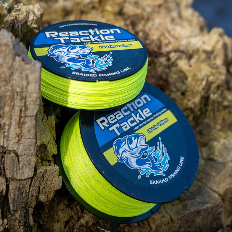 Load image into Gallery viewer, Reaction Tackle Braided Fishing Line - Hi-Vis Yellow