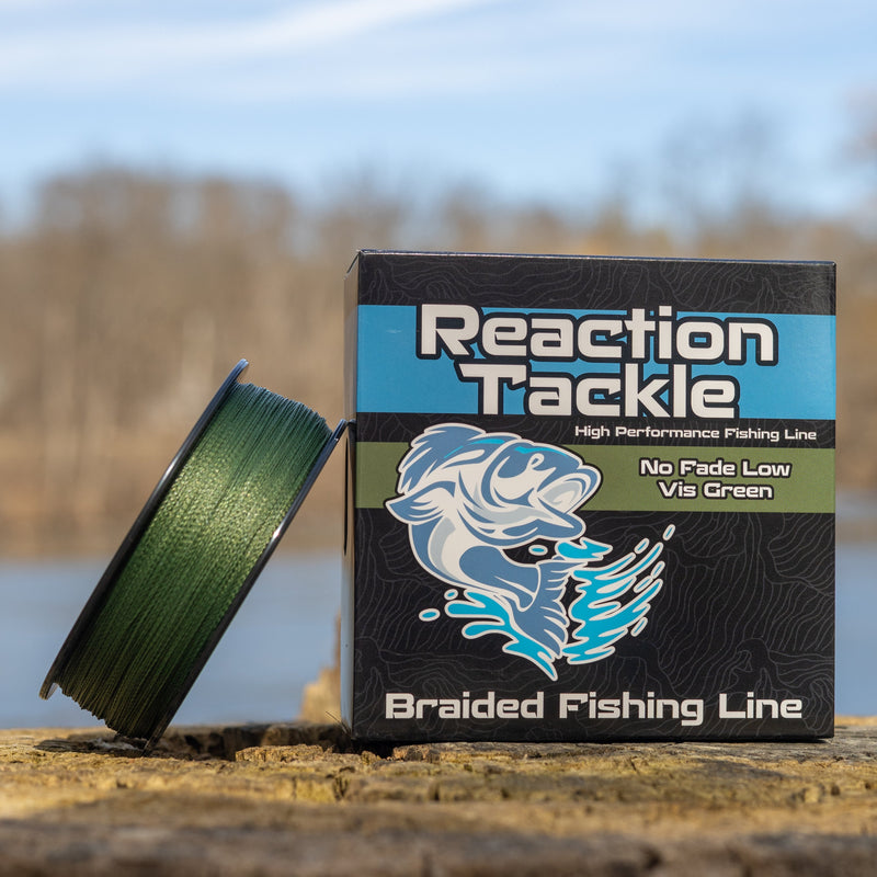 Load image into Gallery viewer, Reaction Tackle Braided Fishing Line - NO FADE Low-Vis Green