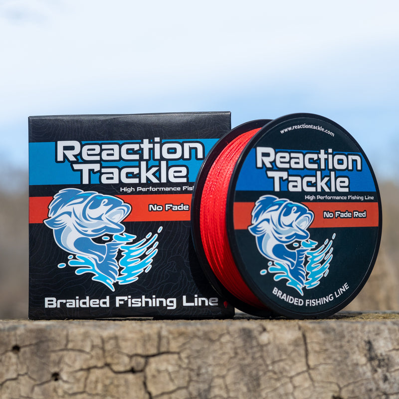Load image into Gallery viewer, Reaction Tackle Braided Fishing Line - NO FADE Red