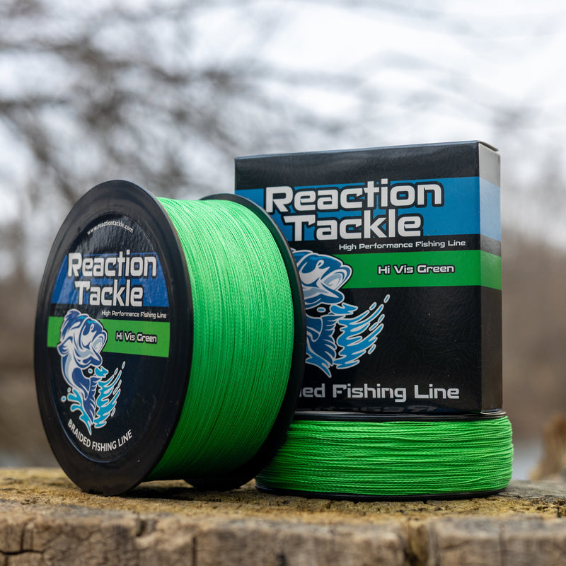 Load image into Gallery viewer, Reaction Tackle Braided Fishing Line - Hi-Vis Green