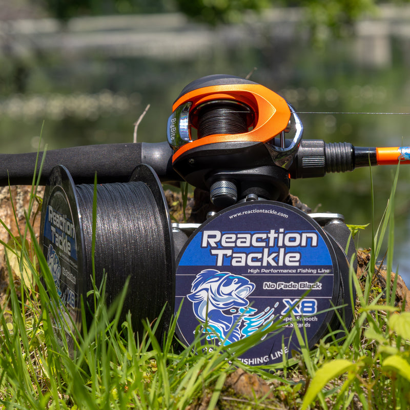 Load image into Gallery viewer, Reaction Tackle X8 Braided Fishing Line - NO FADE Black 8 Strand