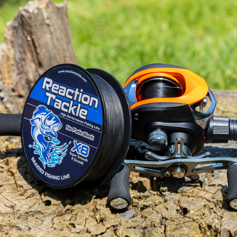 Load image into Gallery viewer, Reaction Tackle X8 Braided Fishing Line - NO FADE Black 8 Strand