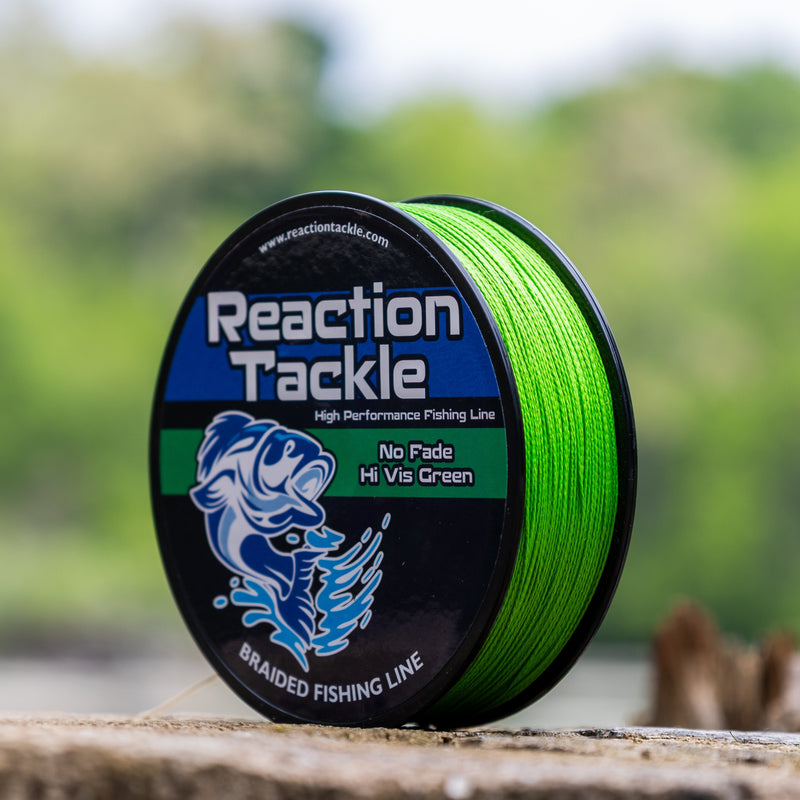 Load image into Gallery viewer, Reaction Tackle Braided Fishing Line - NO FADE Hi Vis Green