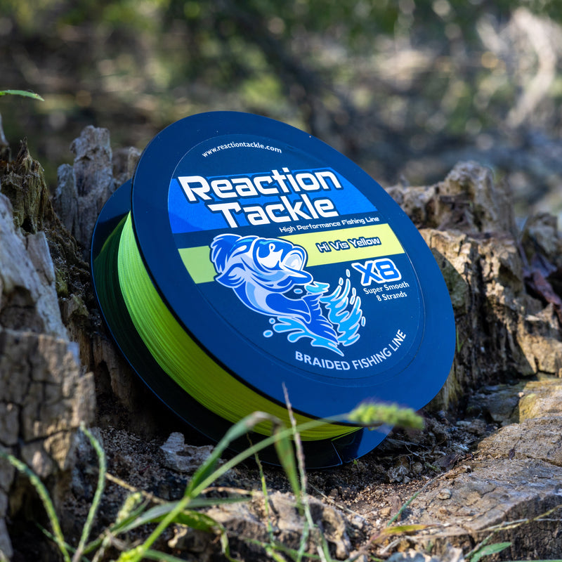 Load image into Gallery viewer, Reaction Tackle X8 Braided Fishing Line - Hi Vis Yellow 8 Strand