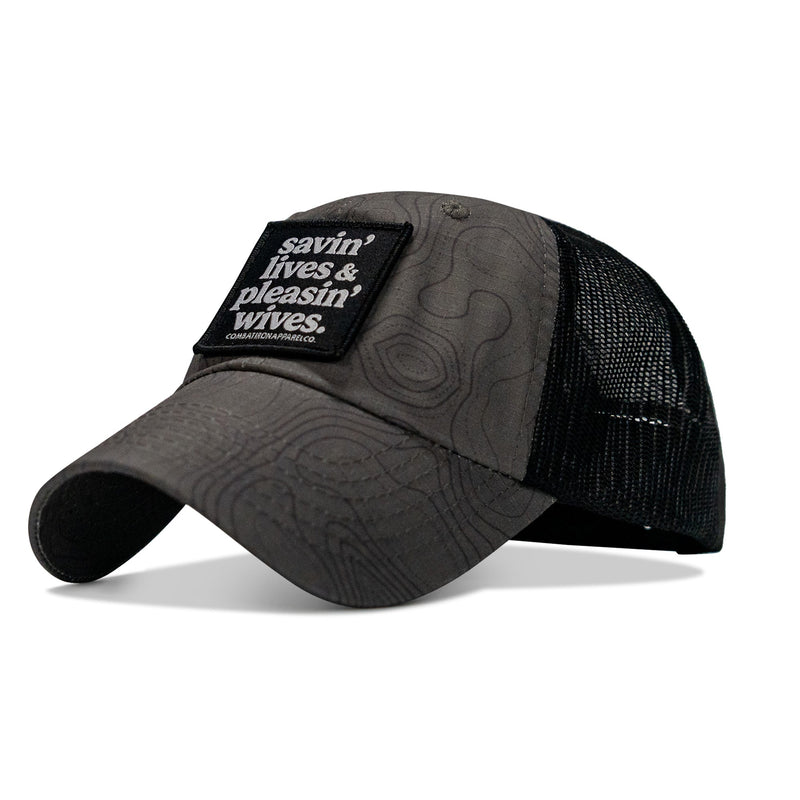 Load image into Gallery viewer, Ripstop Savin' Lives & Pleasin' Wives Patch Tactical Ripstop Mesh Snapback Hat
