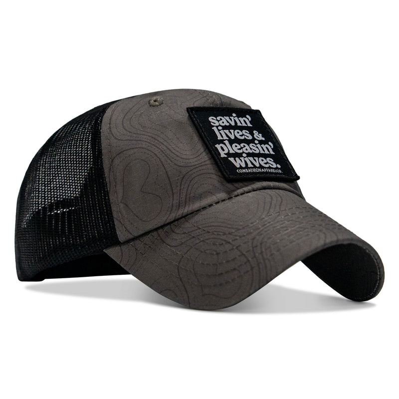 Load image into Gallery viewer, Ripstop Savin' Lives & Pleasin' Wives Patch Tactical Ripstop Mesh Snapback Hat