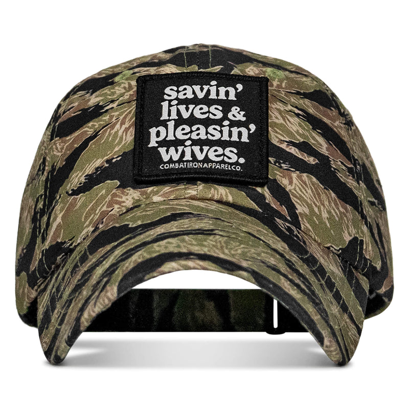 Load image into Gallery viewer, Ripstop Savin' Lives & Pleasin' Wives Patch Tactical Ripstop Mesh Snapback Hat