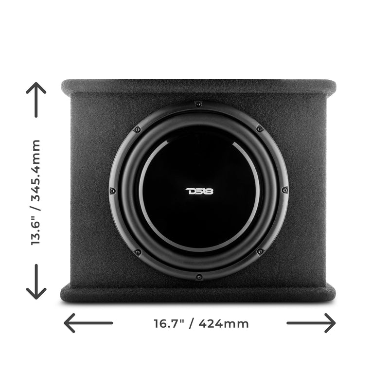 Load image into Gallery viewer, 12" Loaded Amplified Shallow Subwoofer Enclosure 350 Watts Rms