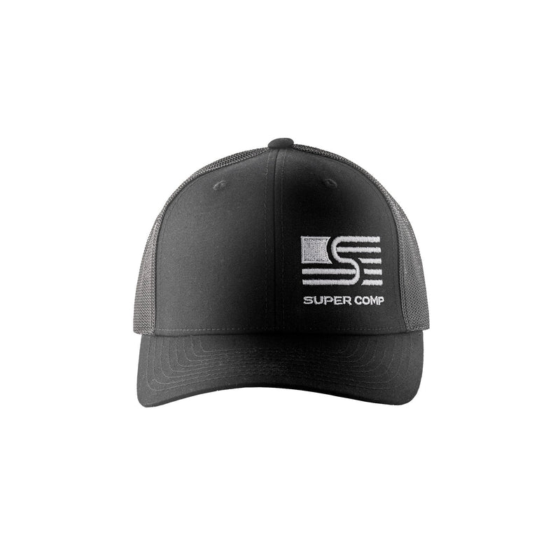 Load image into Gallery viewer, Classic Black Trucker Cap With Corner Logo