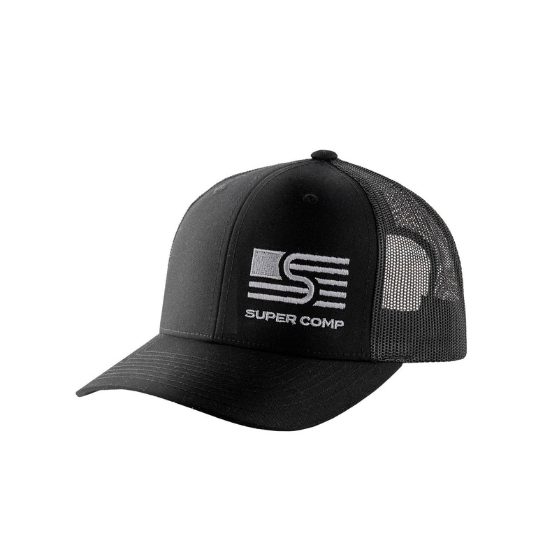 Load image into Gallery viewer, Classic Black Trucker Cap With Corner Logo