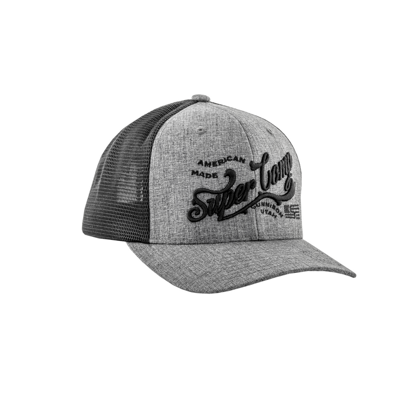 Load image into Gallery viewer, Super Comp FlexSnap Trucker Hat – Script Embroidered