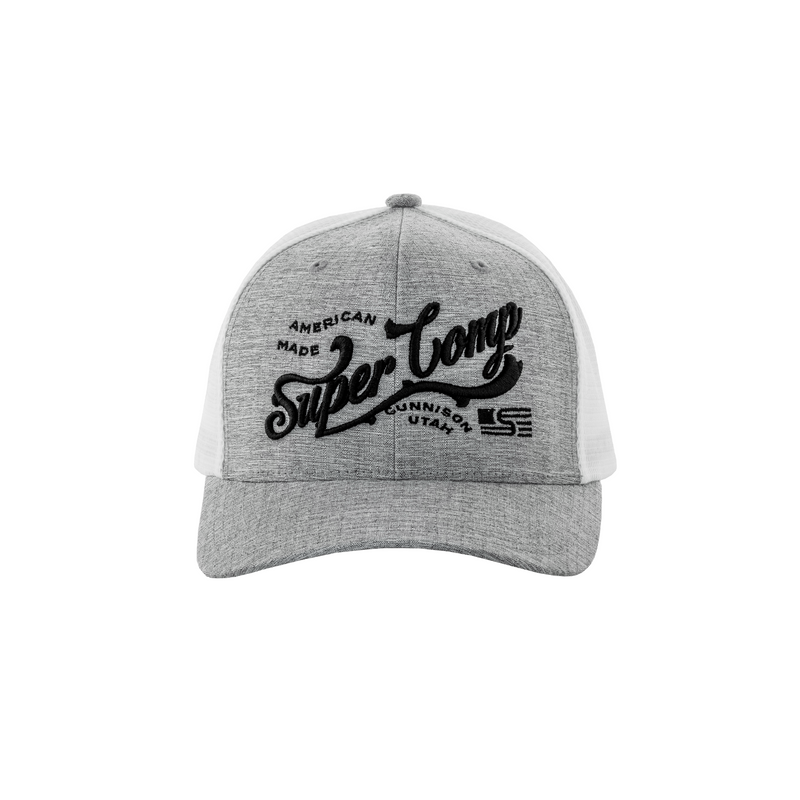 Load image into Gallery viewer, Super Comp FlexSnap Trucker Hat – Script Embroidered