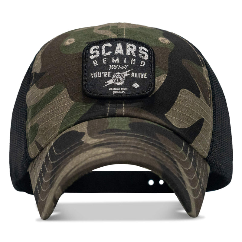 Load image into Gallery viewer, Scars Remind You You're Alive Patch Tactical Ripstop Mesh Snapback Hat