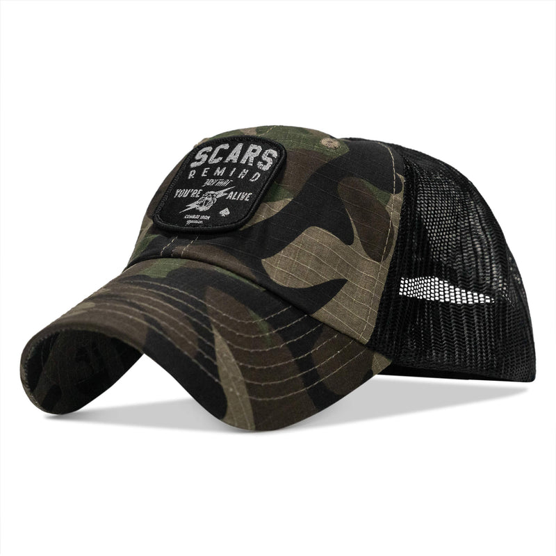 Load image into Gallery viewer, Scars Remind You You're Alive Patch Tactical Ripstop Mesh Snapback Hat