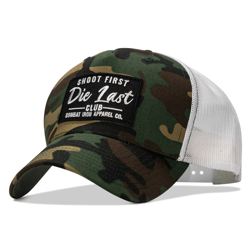Load image into Gallery viewer, Shoot First. Die Last. Club Patch Snapback