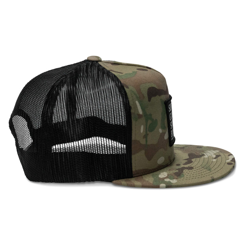 Load image into Gallery viewer, Shooting Guns & Spreadin' Buns Patch Flatbill Hat