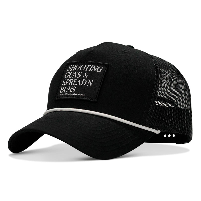 Load image into Gallery viewer, Shooting Guns & Spread'n Buns Patch Rope Snapback Hat