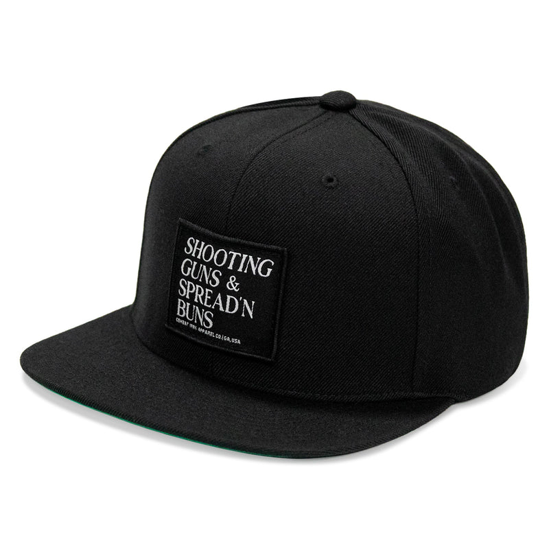 Load image into Gallery viewer, Shooting Guns & Spreadin' Buns Patch Flatbill Hat