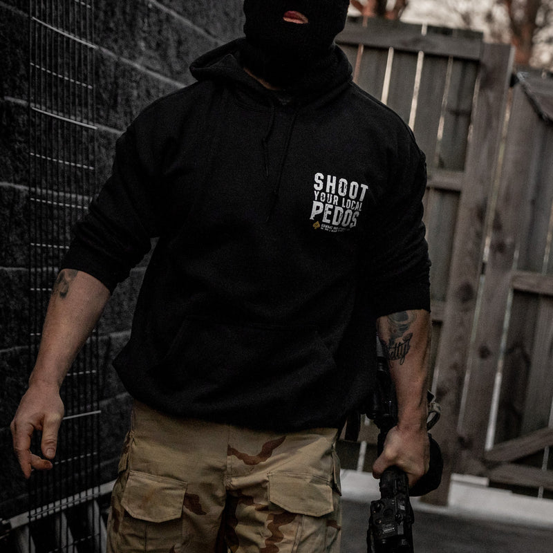 Load image into Gallery viewer, Shoot Your Local Pedo Fleece Lined Hoodies