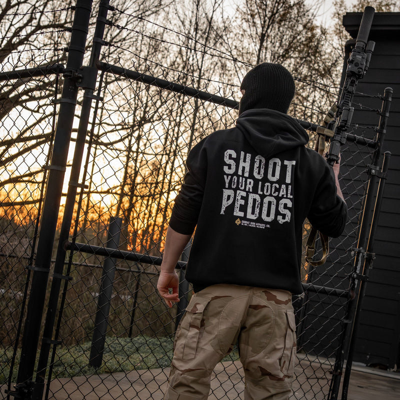 Load image into Gallery viewer, Shoot Your Local Pedo Fleece Lined Hoodies