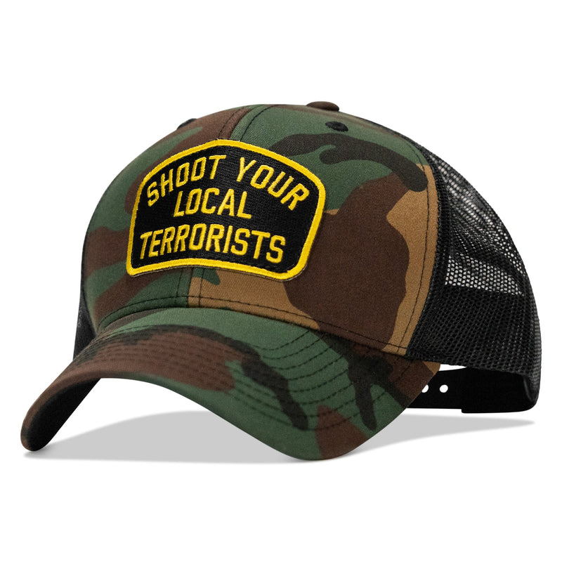 Load image into Gallery viewer, Shoot Your Local Terrorists Patch Snapback Hat