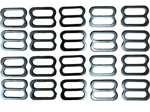 Load image into Gallery viewer, 1" Dull Black Resin Stamped Steel Slide 20 PACK | SLIDE1BLK3100