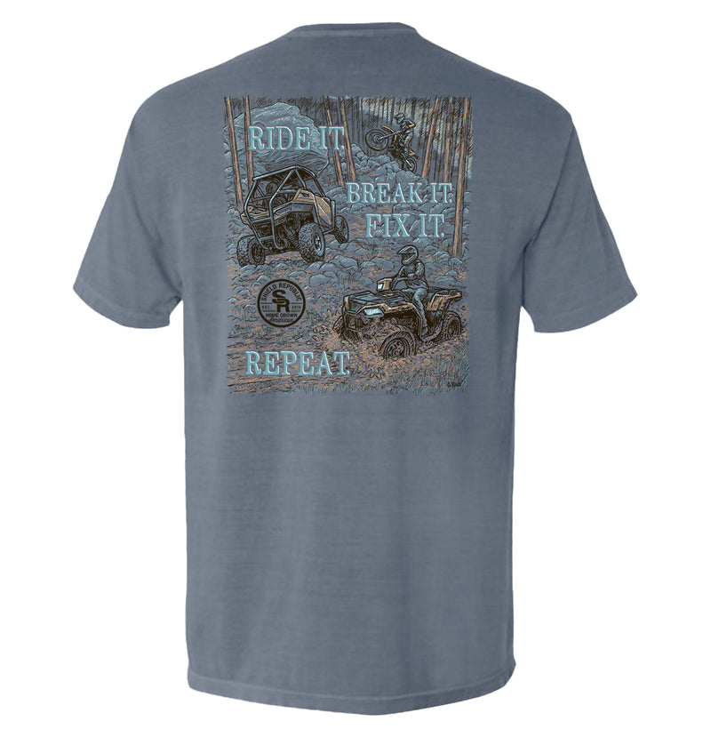 Load image into Gallery viewer, Ride it Break it Fix it Repeat Pocket Tee