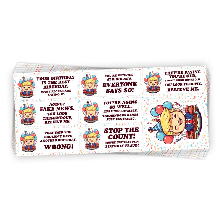 Load image into Gallery viewer, Cartoon Donald Trump Birthday Sticker Sheet