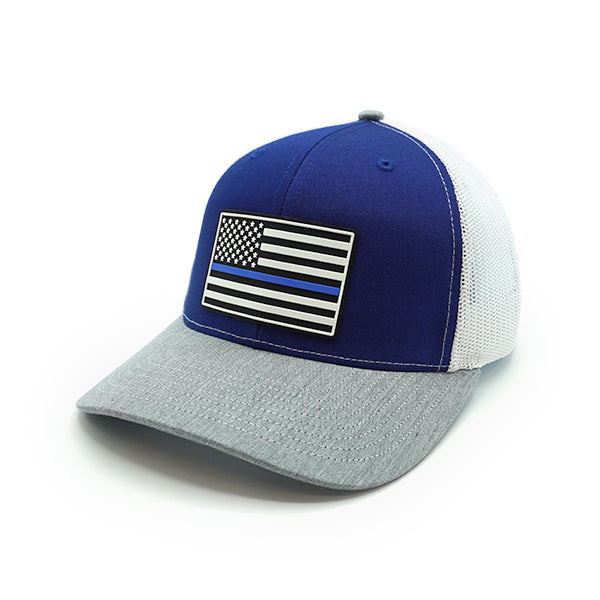 Load image into Gallery viewer, Thin Blue Line Flag PVC Patch Hat