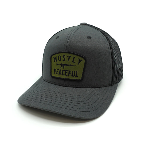 Load image into Gallery viewer, Mostly Peaceful Woven Patch Hat