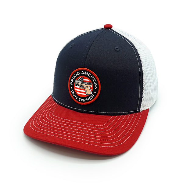 Load image into Gallery viewer, Proud American Gun Owner Woven Patch Hat