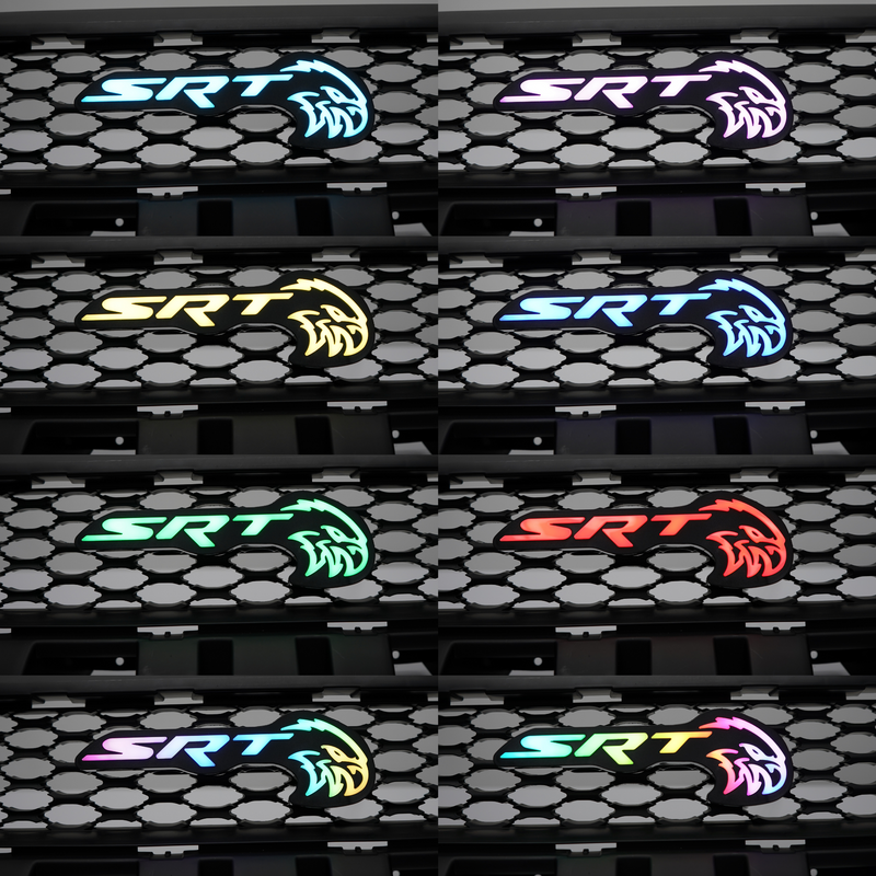Load image into Gallery viewer, SRT Trackhawk Hellhawk LED Emblem: (Multicolor Flow)
