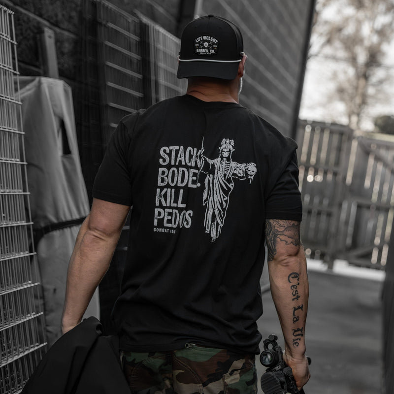 Load image into Gallery viewer, Stack Bodies. Kill Pedos. Men's T-Shirt