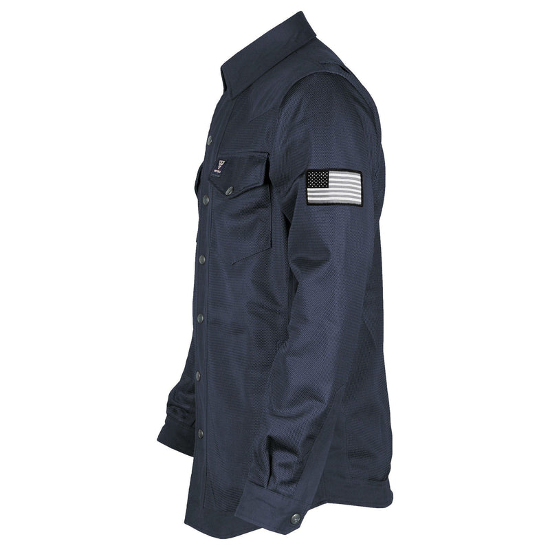 Load image into Gallery viewer, Protective Summer Mesh Shirt - Navy Blue Solid