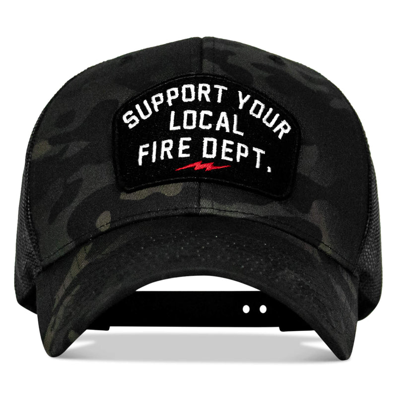 Load image into Gallery viewer, Support Your Local Fire Dept. Patch Snapback Hat