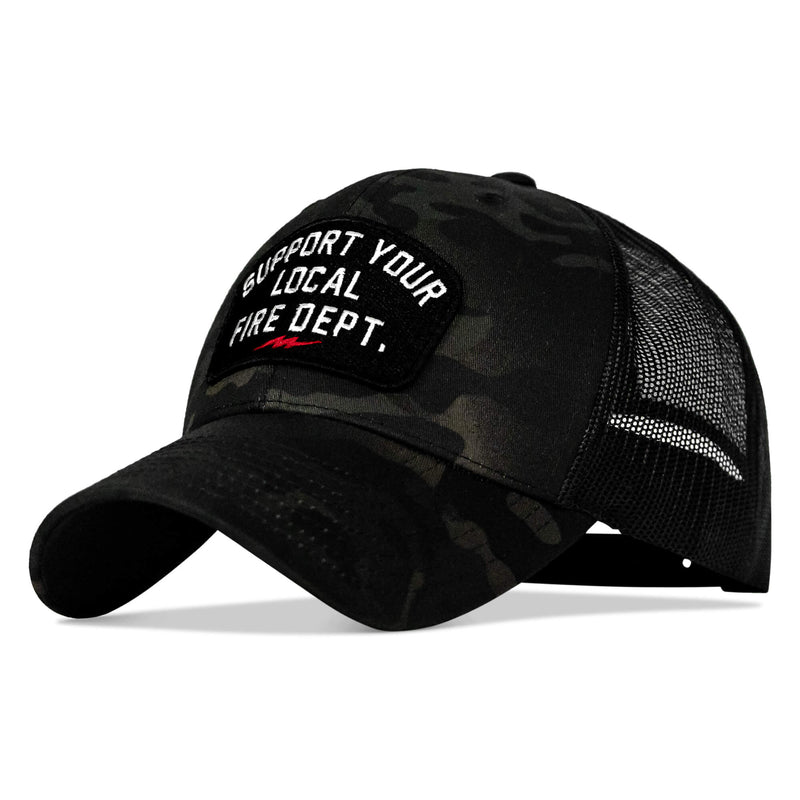 Load image into Gallery viewer, Support Your Local Fire Dept. Patch Snapback Hat