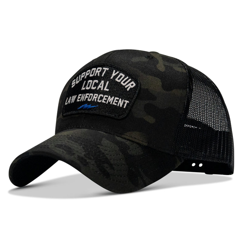 Load image into Gallery viewer, Support Your Local Law Enforcement Mid-Profile Snapback Hat