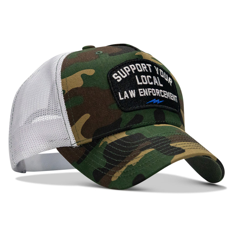Load image into Gallery viewer, Support Your Local Law Enforcement Mid-Profile Snapback Hat