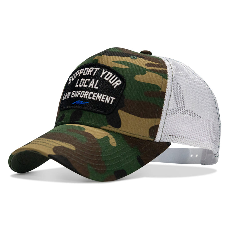 Load image into Gallery viewer, Support Your Local Law Enforcement Mid-Profile Snapback Hat