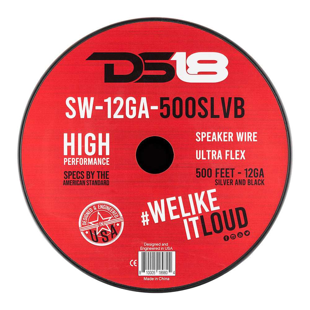 12-GA Speaker Wire 500 Feet -Silver and Black - Skoutley Outdoors LLC