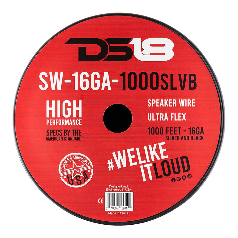 Load image into Gallery viewer, 16-GA Speaker Wire 1000 Feet -Silver and Black
