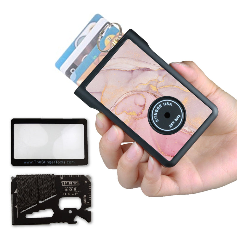 Load image into Gallery viewer, Safety Wallet With Personal Alarm Multi Functional Tool (Pink Rose)
