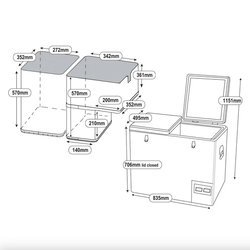 Load image into Gallery viewer, 110L Legacy Smart QC Fridge/Freezer