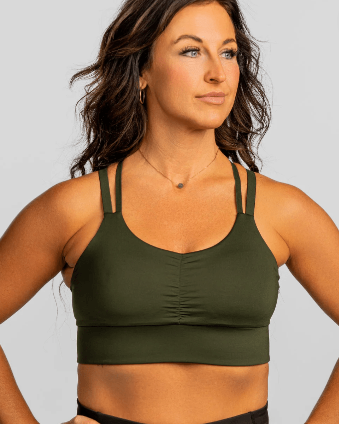 Load image into Gallery viewer, Double Down Bra – JunipHer (Forest Green)